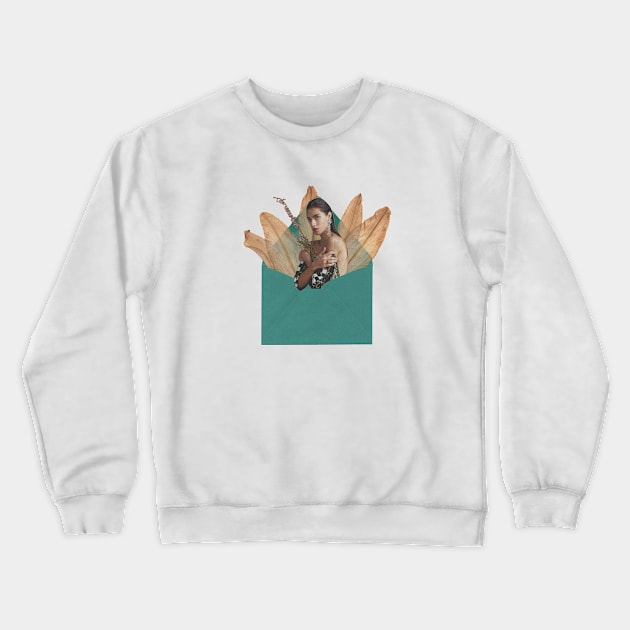 Girl in envelope (collage) Crewneck Sweatshirt by iallamozas